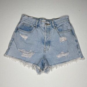 PacSun Vintage High Rise Denim Shorts Women’s Size 27 Light Wash Distressed Y2K